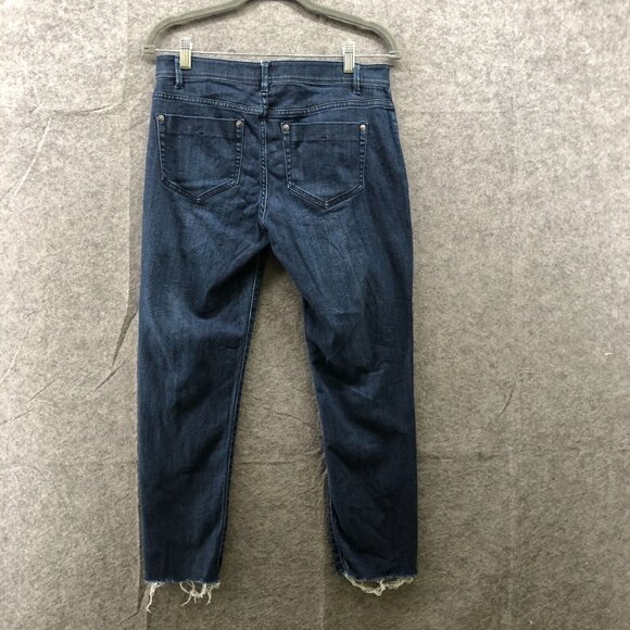 J. Jill Authentic Fit Slim Ankle Jeans Women 4 Blue Dark Wash Denim Cotton Blend - Picture 2 of 11